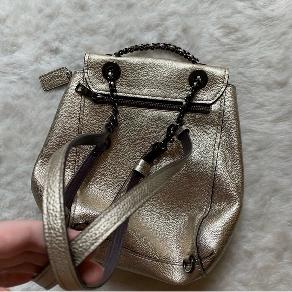 Coach light gold backpack purse - Picture 3 of 6